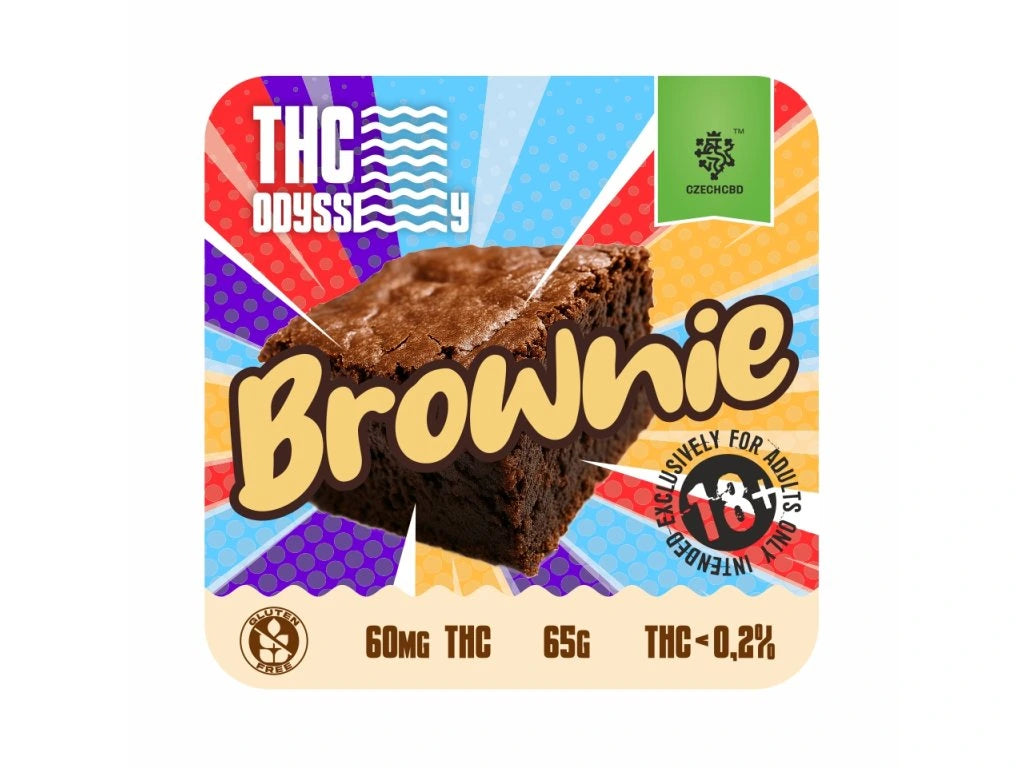 Odysse THC American Choklad Brownie, Tårtdekoration. THC 60 mg. 1-pack